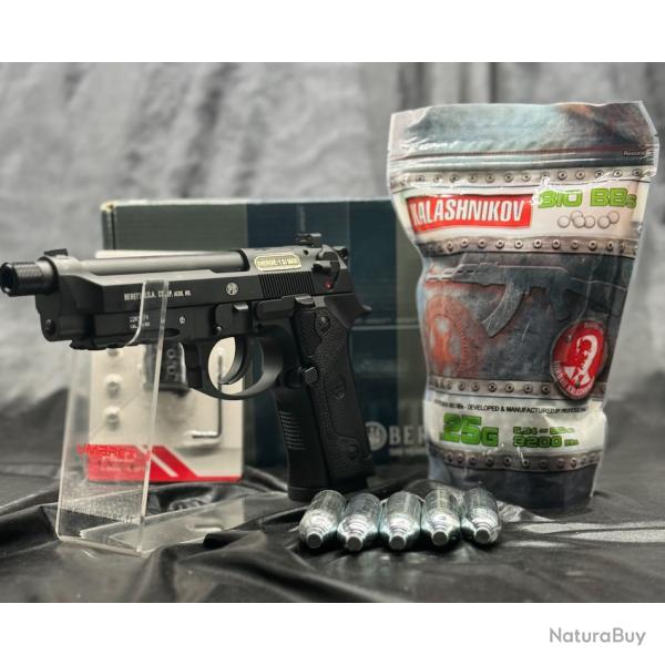 PACK "LASER" PRT A TIRER PISTOLET "BERETTA M9A3 FM NOIR"- Cal. BBS 6MM - CO2