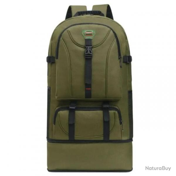 Sac  Bagages de Voyage en Nylon Impermable Grande Capacit 75L Multifonctionnelle Green