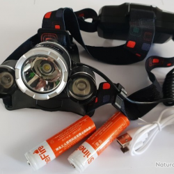 Lampe frontale A LED 3 bulbes, ULTRA puissante !!