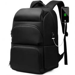 Sac à Dos pour Homme avec Interface USB Multifonctionnel de Grande Capacité Noir