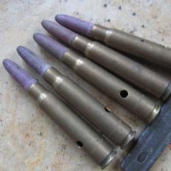 un clip +5 mauser 98k seconde guerre ww2 tête bois mauve 7.92 instruction neutra Allemagne Allemand