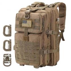 Sac à dos 40L Style Tactique Militaire Mousqueton D Molle Randonnée Alpinisme Escalade Chasse Kaki