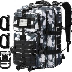 Sac à dos 40L Style Tactique Militaire Mousqueton Forme D Molle Randonnée Chasse Escalade Camouflage