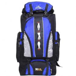 Sac À Dos Ultra luger 90L De Randonnée pliante Camping en Plein Air Alpinisme Escalade Bleu