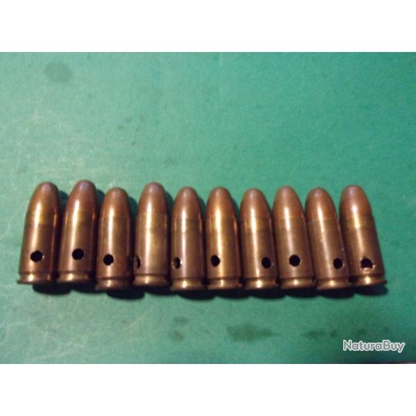 10 munition 9 mm para de 43 B^E tui laiton balle blinde cuivre, neutralises