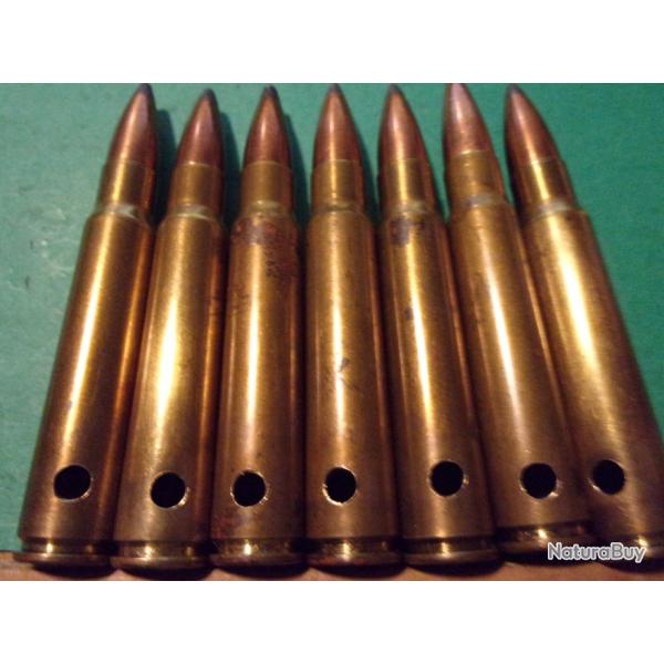 7 munitions de chasse 8mm S Mauser M+FA SXC tui laiton balle demi-blinde pointe plomb neutralise