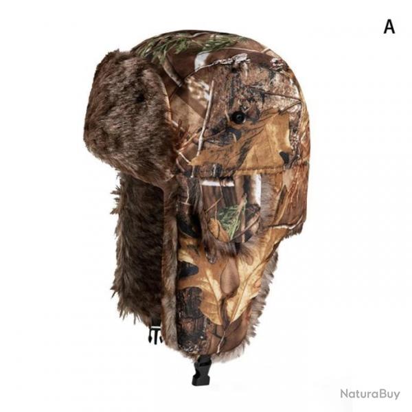 Chapka chapeau de bombardier protection oreille rabattable - Camouflage A