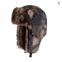 Chapka chapeau de bombardier protection oreille rabattable - Camouflage C