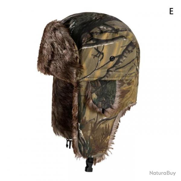 Chapka chapeau de bombardier protection oreille rabattable - Camouflage E