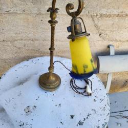 LAMPE DE BUREAU ANCIENNE PATE DE VERRE