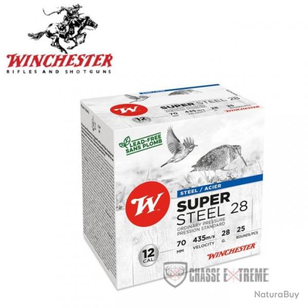 25 Cartouches WINCHESTER Super Steel 28g cal 12/70 Pb 7