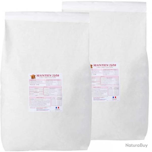 BF24 ! Lot de 2 paquets de 14 kg de croquettes chien adulte Maintien 25/10