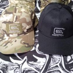 lot 4 casquettes glock 100 % neuves ! camo chasse pêche tir , réglable