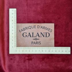 Etiquette en cuir pour coffret "GALAND" fabrique d'armes