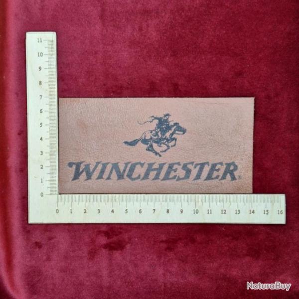 Etiquette en cuir logo "Winchester" pour coffret