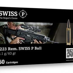 SWISS P .223 REM 63GR FMJ SX X50