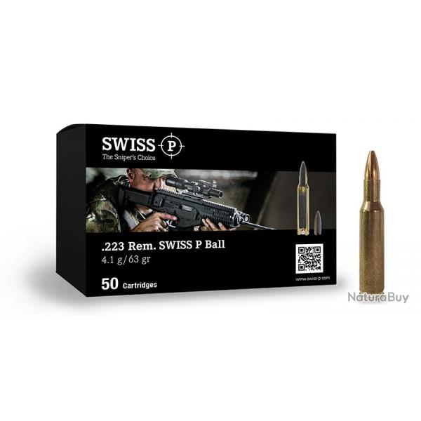 SWISS P .223 REM 63GR FMJ SX X50