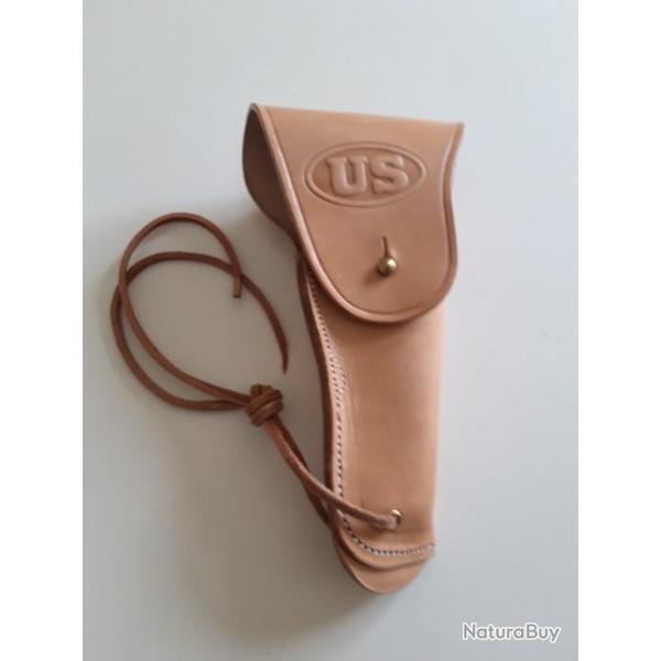 HOLSTER DE CEINTURE EN CUIR FAUVE POUR COLT 45