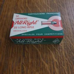 Munition de collection all-right spéciales pour compétitions 22 lr