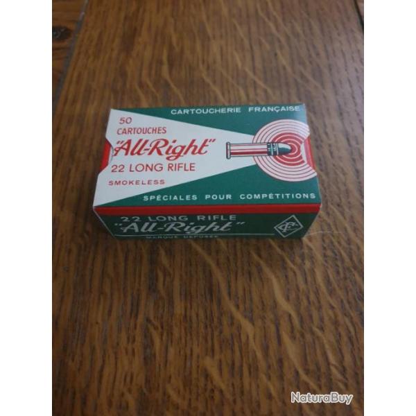 Munition de collection all-right spciales pour comptitions 22 lr