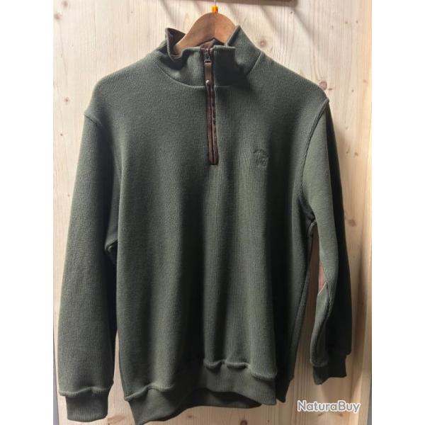 SWEAT COL ZIPPE VERT