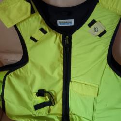 ENCHERE A GILET PARE BALLES FLUORESCENT JAUNE COMPLET EN KEVLAR