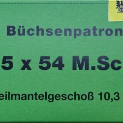 20 Munitions WAFFEN DORFNER calibre 6,5x54 Mannlicher Schönauer 10.3 g