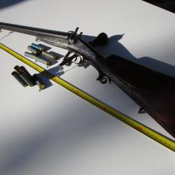 Fusil de chasse autrichien à broche cal 20 pontet en corne et lettres d'or