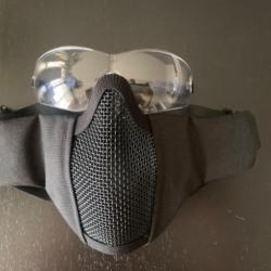 Grille pour visage airsoft + lunettes de protection