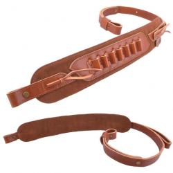 Sangle réglable en cuir pour. 22LR,. 22MAG (MARRON 1 attache) LIVRAISON GRATUITE !!