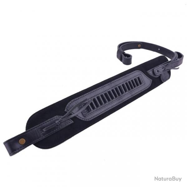 Sangle rglable en cuir pour. 22LR,. 22MAG (NOIR 1 attache) LIVRAISON GRATUITE !!