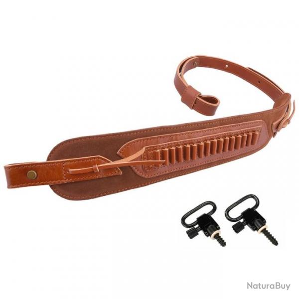 Sangle rglable en cuir MARRON 2 attaches 12GA LIVRAISON GRATUITE !!