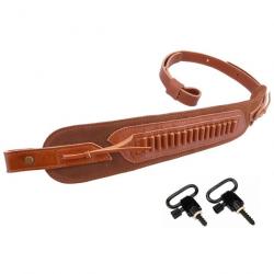 Sangle réglable en cuir MARRON 2 attaches 12GA