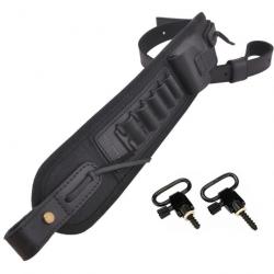 Porte-munitions en toile de cuir Black(12 Gauge) 2 attaches LIVRAISON GRATUITE !!