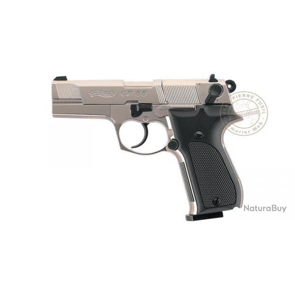 Pistolet  plomb CO2 4.5 mm WALTHER CP88 3,5'' (3,6 joules) Nickel