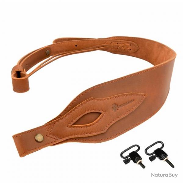 Sangle rembourre en cuir pour Henry, Remington, Winchester MARRON 2 attaches LIVRAISON GRATUITE !!