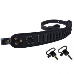 Ceinture réglable en cuir pour. 357 .30-30 .38 2 attaches NOIR LIVRAISON GRATUITE !!