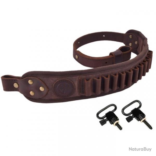 Ceinture rglable en cuir pour. 357 .30-30 .38 2 attaches CAFE