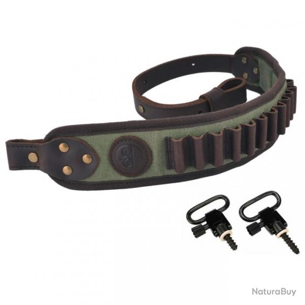 Ceinture rglable en cuir pour. 357 .30-30 .38 2 attaches VERT  LIVRAISON GRATUITE !!