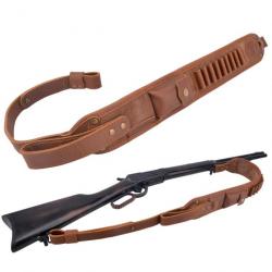 Sangle de fusil en cuir avec 1 émerillon pour. 308 .30-06, .45-70  MARRON LIVRAISON GRATUITE !!