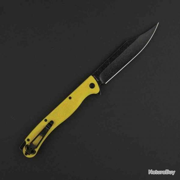 Couteau Daggerr Toothpick Yellow Manche FRN Lame Acier 8Cr14MoV Black Linerlock CLip DGRTPFYLBW