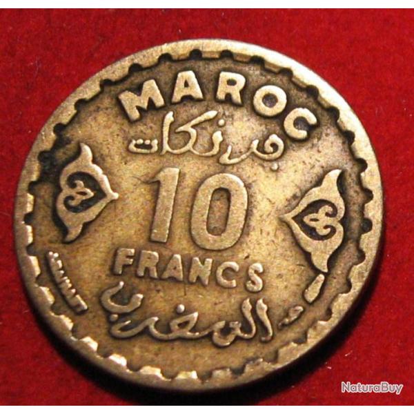 Maroc  piece de 10 francs  diametre 20 mm