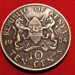 KENYA piece de 10 CENTS  diametre 31 mm 1984