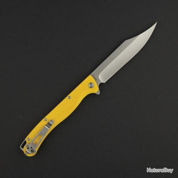 Couteau Daggerr Toothpick Yellow Manche FRN Lame Acier 8Cr14MoV Satin Linerlock CLip DGRTPFYLSW