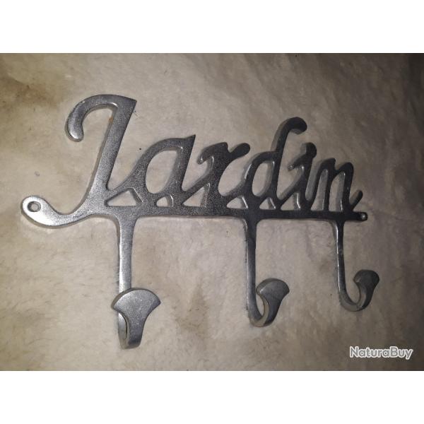 3 porte manteaux patre murale lettrage alluminium jardin deco pratique veste de chasse tablier