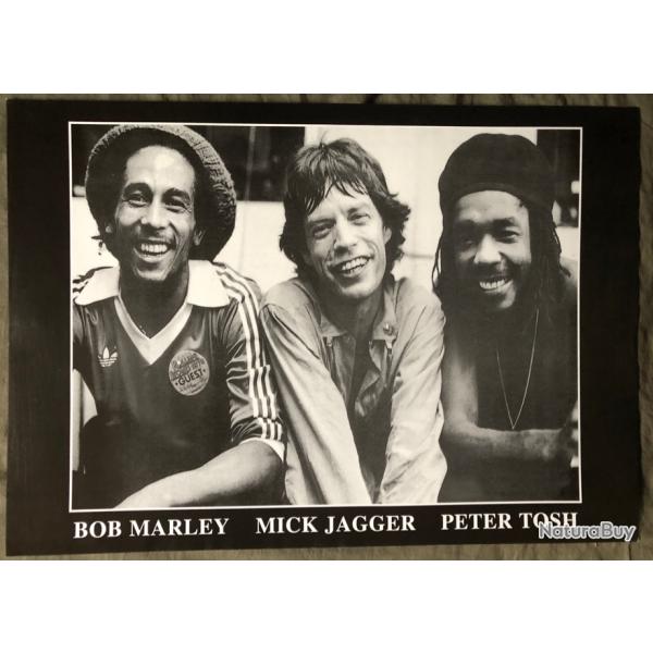 Affiche, poster, Bob Marley, Mick Jagger, Peter Tosh. 43x61 cm