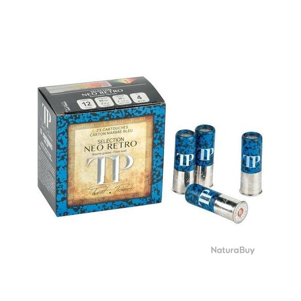 TUNET Cartouches de chasse TP NEO RETRO BLEU Douille Carton - par boite de 25  12  / 65  30g