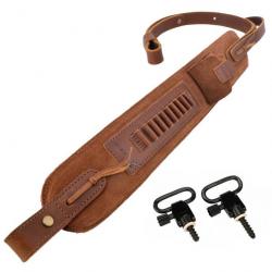 Porte-munitions réglable en cuir -MARRON- pour. 22lr .22mag .17hmr 2 ATTACHES LIVRAISON  GRATUITE !!