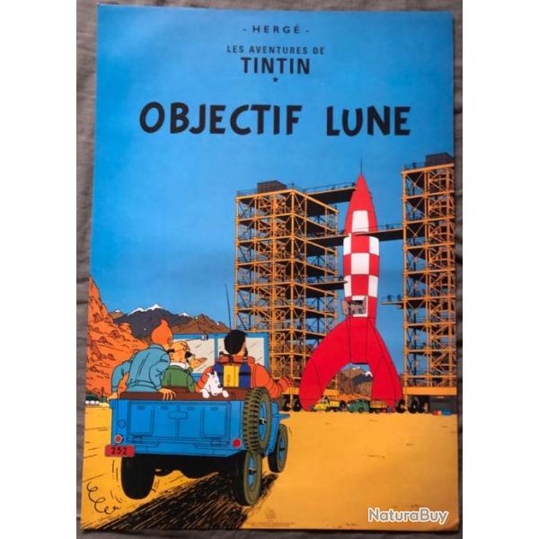 Affiche, poster,  TINTIN Objectif lune.  43 x 61 cm