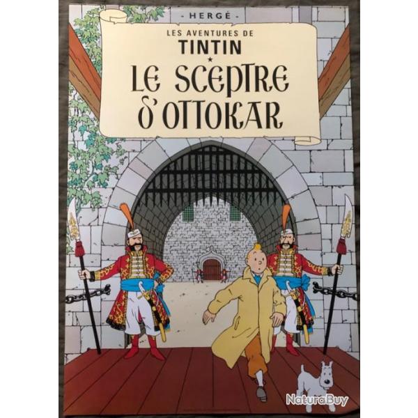 Affiche, poster, TINTIN Le Sceptre d'Ottokar.  43 x 61 cm